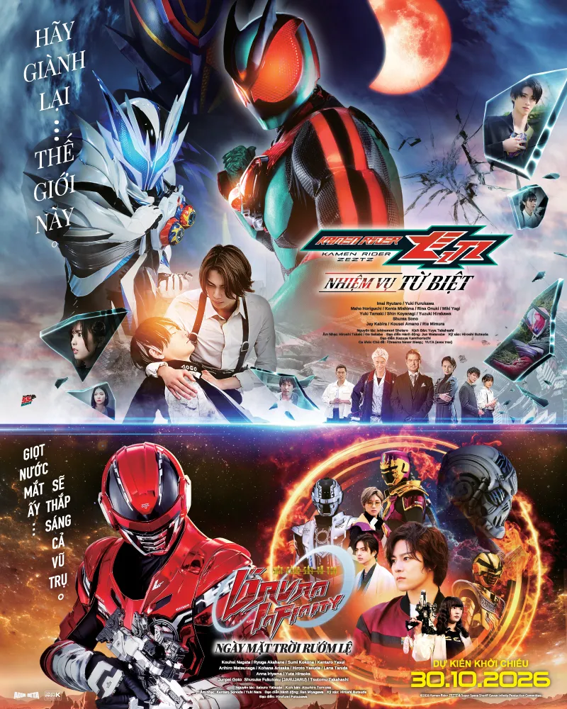 Phim Điện Ảnh về Bộ Đôi Anh Hùng 2026: Kamen Rider Zeztz & Siêu Cảnh sát Vũ trụ Gavan Infinity